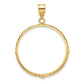 Wideband Distinguished Coin Jewelry 14k Yellow Goldy Diamond-cut Prong 27.0mm Coin Bezel Pendant