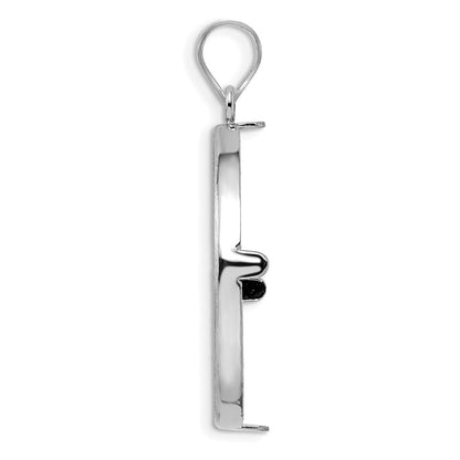 Wideband Distinguished Coin Jewelry 14k White Goldw Diamond-cut Prong 27.0mm Coin Bezel Pendant
