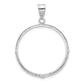 Wideband Distinguished Coin Jewelry 14k White Goldw Diamond-cut Prong 27.0mm Coin Bezel Pendant