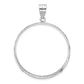 Wideband Distinguished Coin Jewelry 14k White Goldw Diamond-cut Prong 32.7mm Coin Bezel Pendant