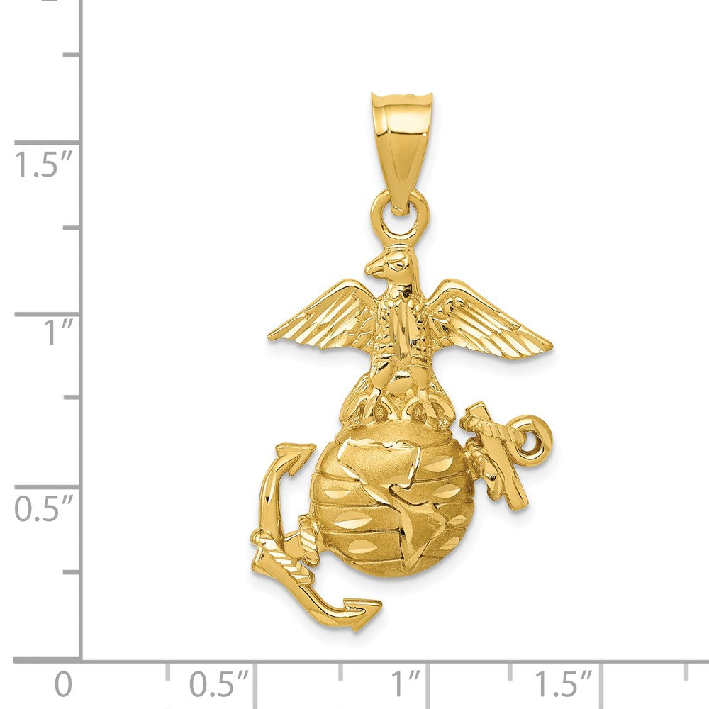 14k Yellow Gold U.S. Marine Pendant