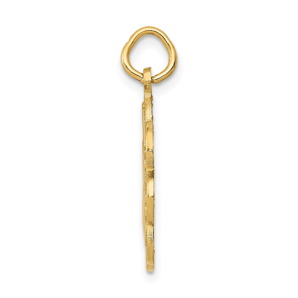14k Yellow Gold I LOVE DOGS Charm