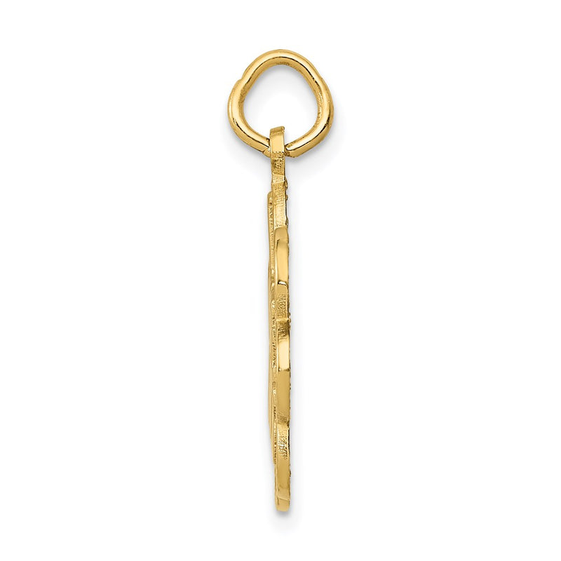 14k Yellow Gold I LOVE DOGS Charm