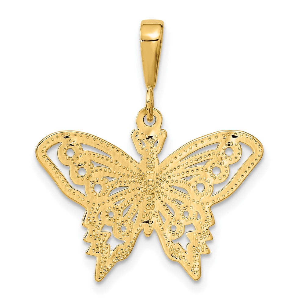 14k Yellow Gold Butterfly Charm