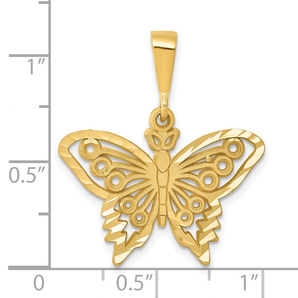 14k Yellow Gold Butterfly Charm
