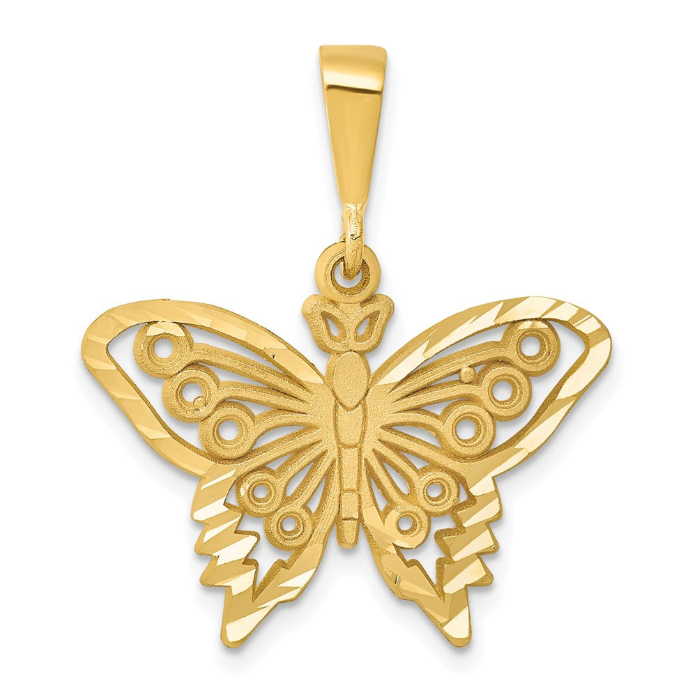 14k Yellow Gold Butterfly Charm