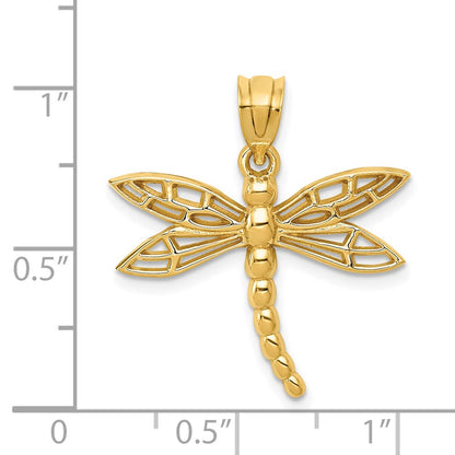14k Yellow Gold Dragonfly Charm