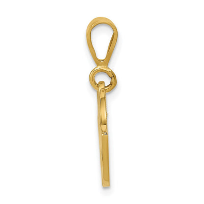 14k Yellow Gold Racing Flags Pendant