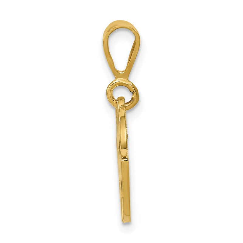 14k Yellow Gold Racing Flags Pendant