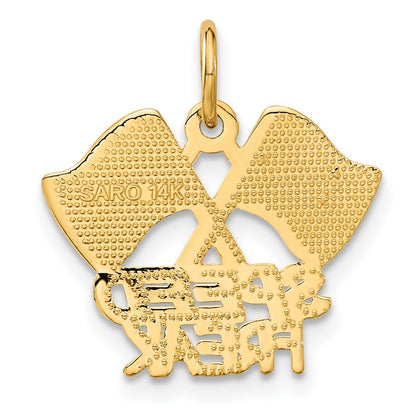 14k Yellow Gold Racing Flags SPEED FREAK Charm