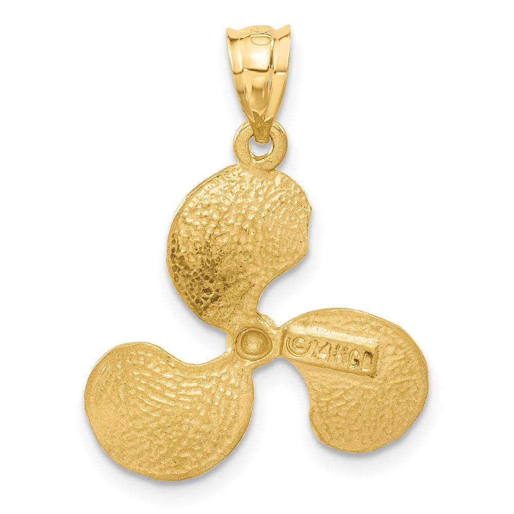 14k Yellow Gold Propeller Pendant