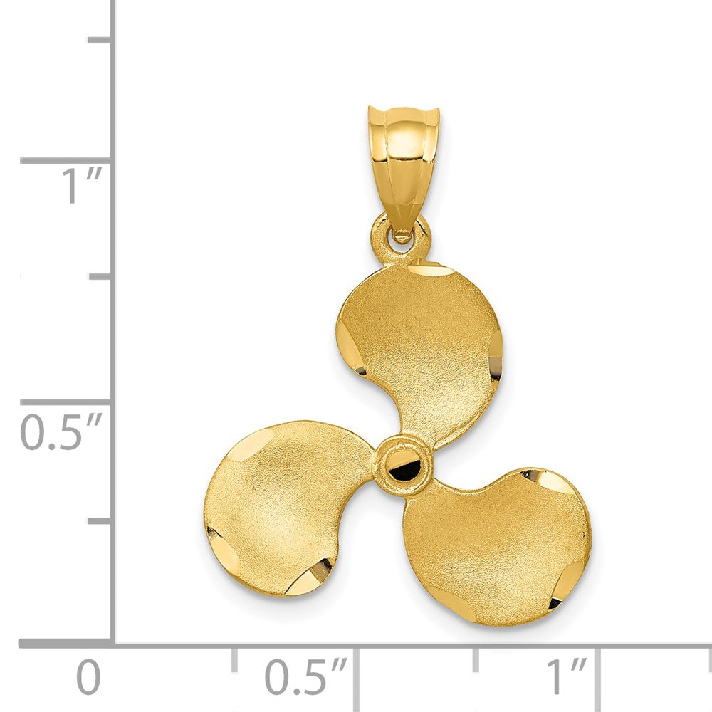 14k Yellow Gold Propeller Pendant