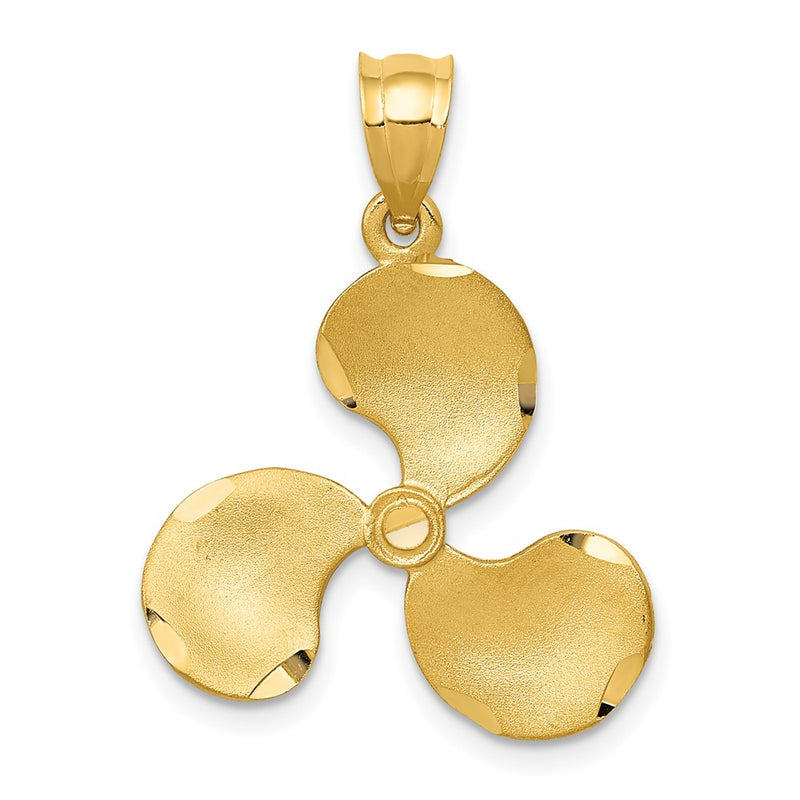 14k Yellow Gold Propeller Pendant