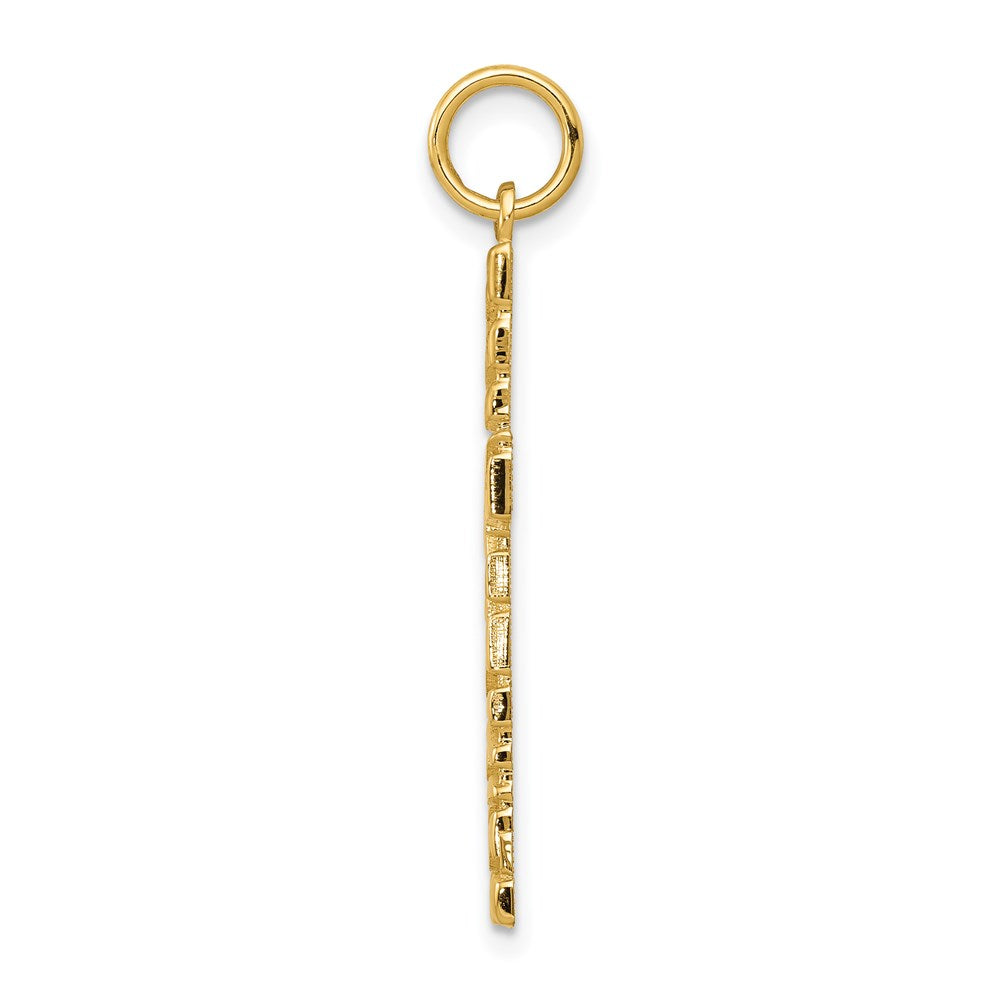14k Yellow Gold Nugget Style Cross Pendant