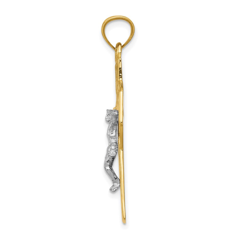 14k Two-tone Gold INRI Celtic Crucifix Pendant