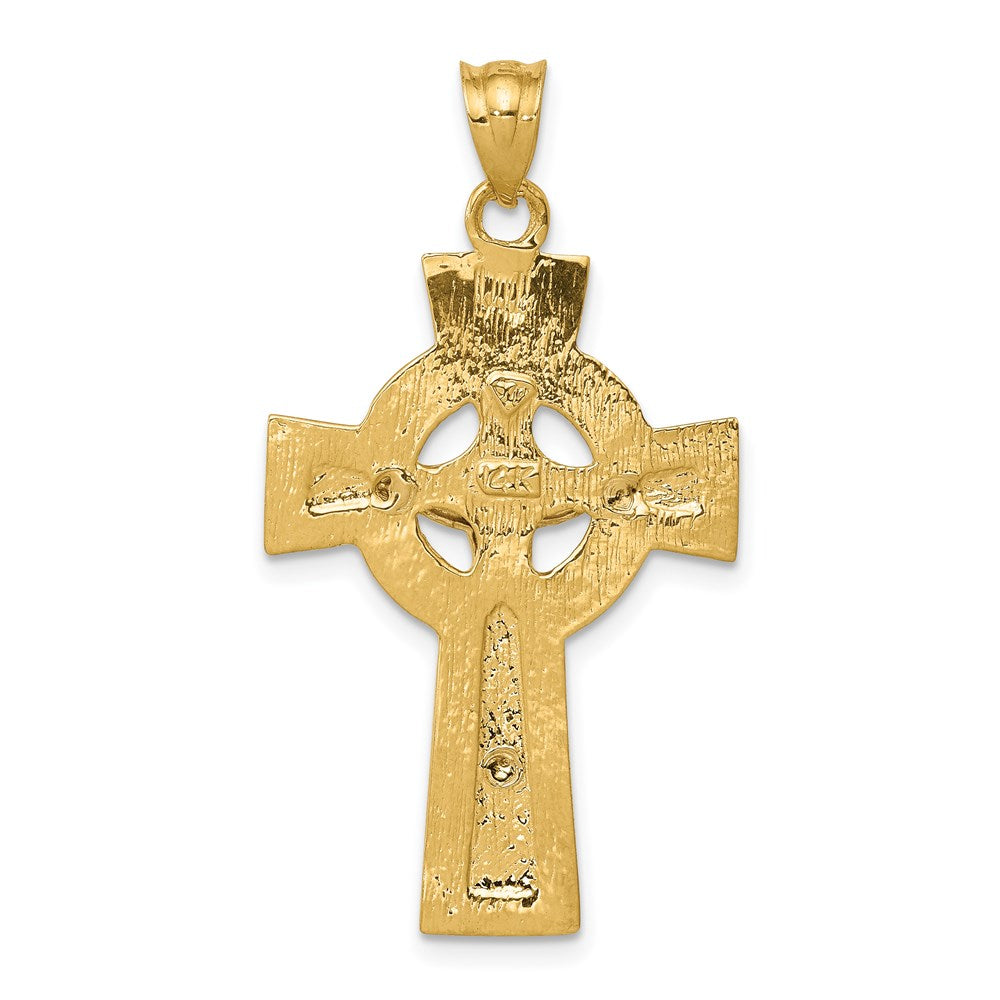 14k Two-tone Gold INRI Celtic Crucifix Pendant