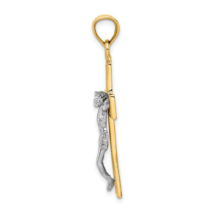 14k Two-tone Gold Crucifix Pendant
