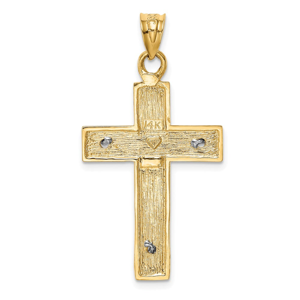 14k Two-tone Gold Crucifix Pendant