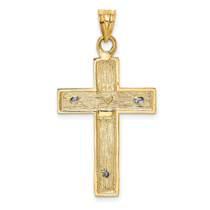 14k Two-tone Gold Crucifix Pendant