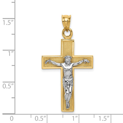 14k Two-tone Gold Crucifix Pendant