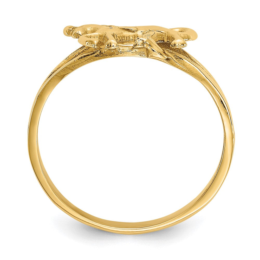 14K Yellow Gold Polished Horse Ring