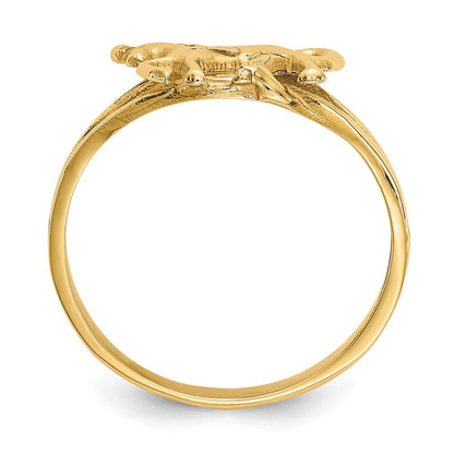14K Yellow Gold Polished Horse Ring
