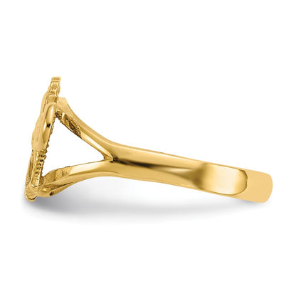 14K Yellow Gold Polished Horse Ring