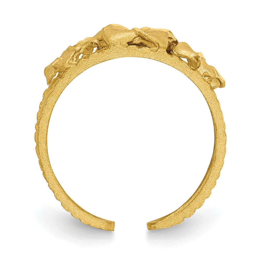 14k Yellow Gold D/C Plumeria Toe Ring