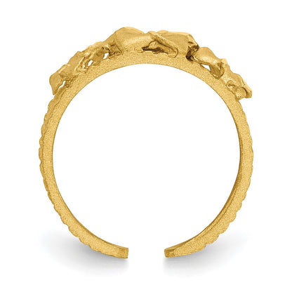 14k Yellow Gold D/C Plumeria Toe Ring