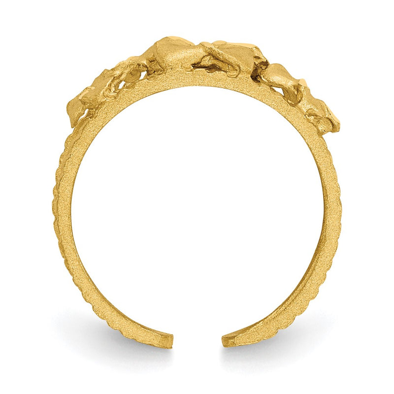 14k Yellow Gold D/C Plumeria Toe Ring