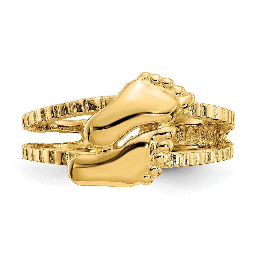 14k Yellow Gold Feet Toe Ring