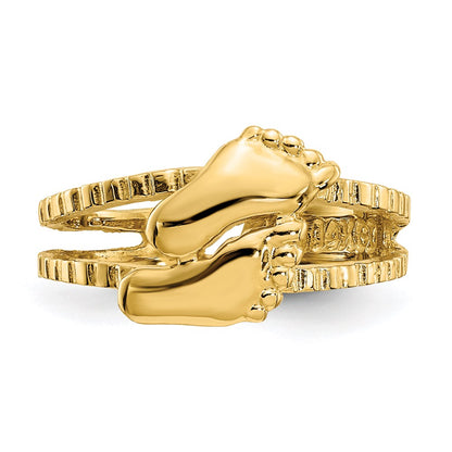 14k Yellow Gold Feet Toe Ring