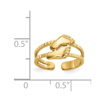 14k Yellow Gold Feet Toe Ring