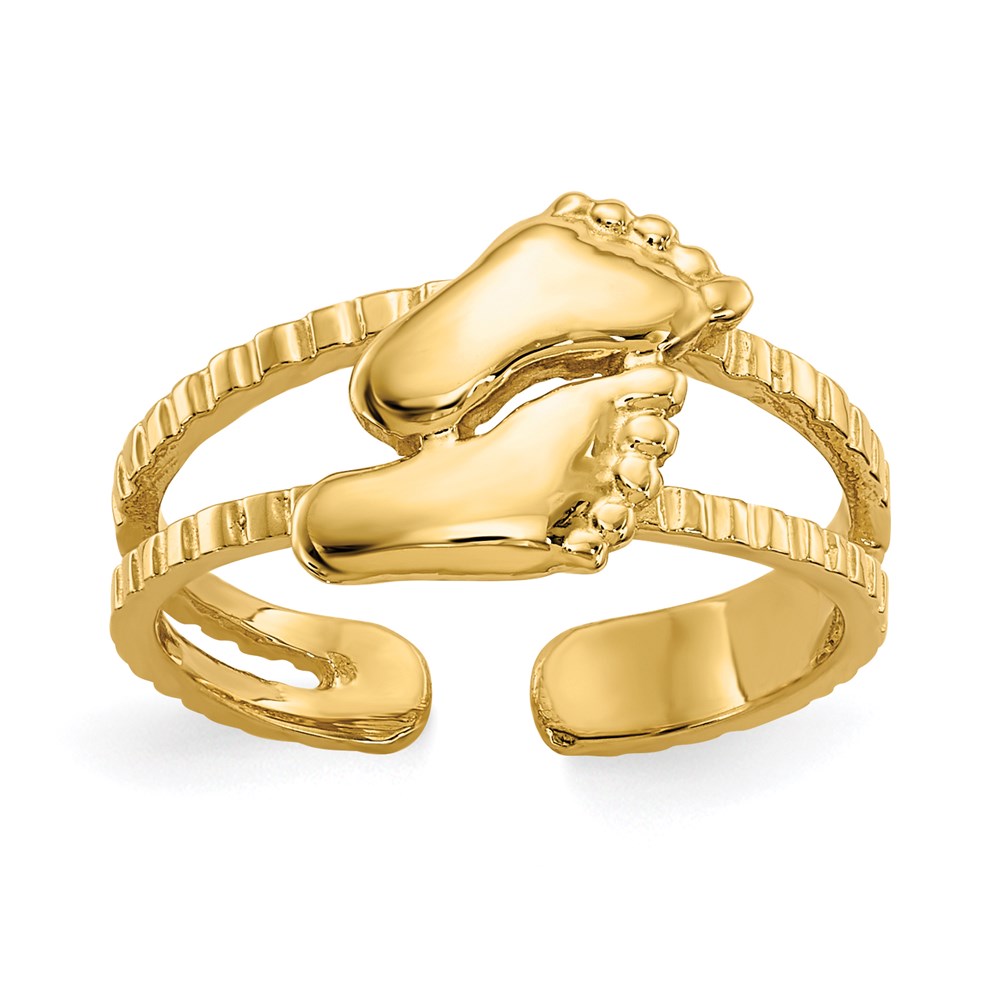 14k Yellow Gold Feet Toe Ring