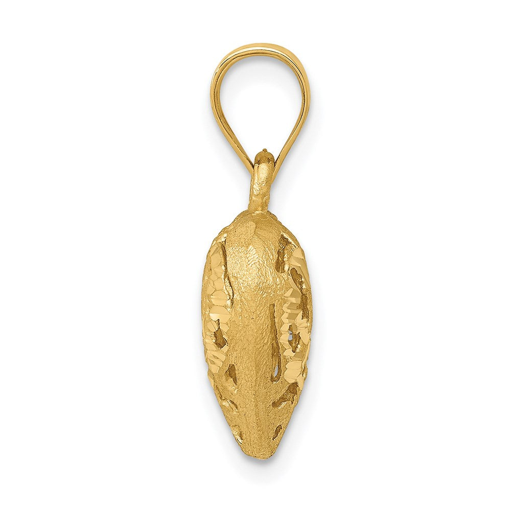 14k Yellow Gold Polished 3-D Filigree Puffed Heart Pendant