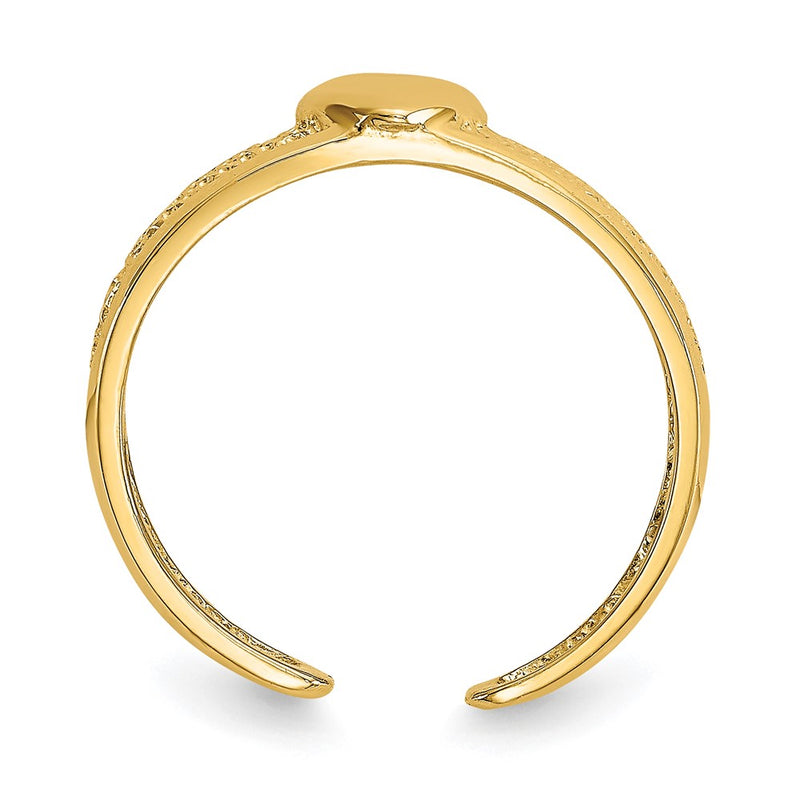 14k Yellow Gold Heart Toe Ring
