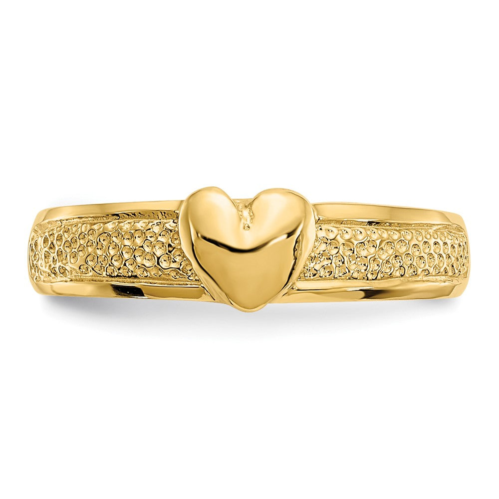 14k Yellow Gold Heart Toe Ring