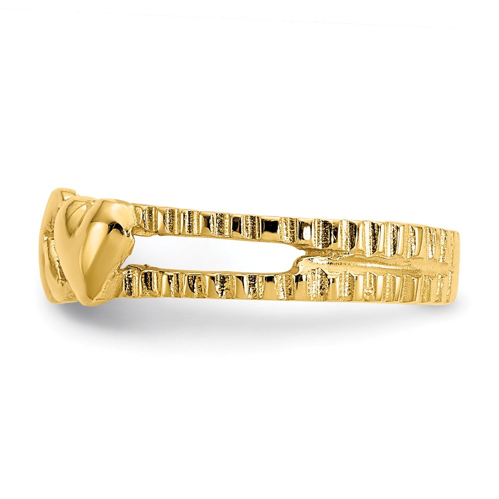 14k Yellow Gold Hearts and X Toe Ring