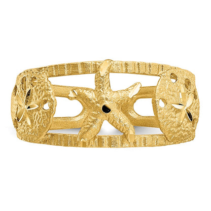 14k Yellow Gold Starfish Toe Ring
