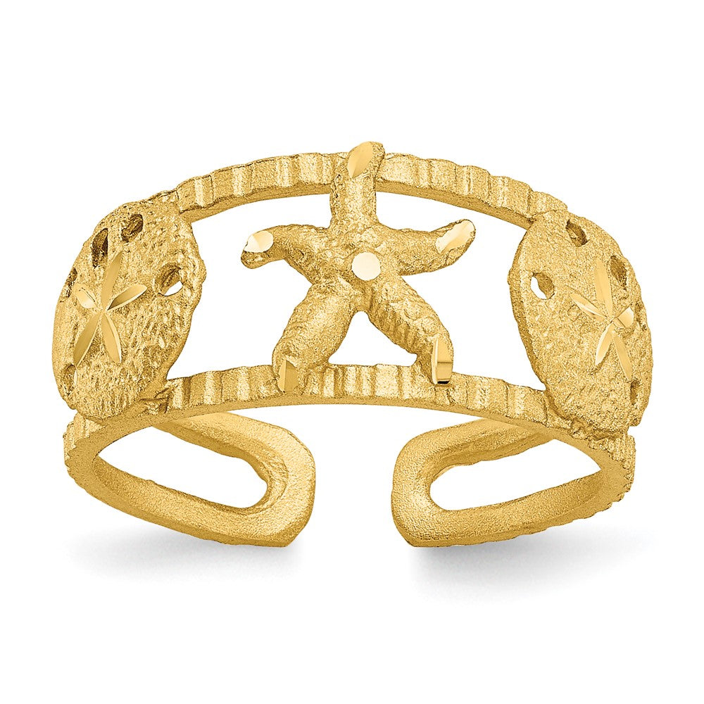 14k Yellow Gold Starfish Toe Ring