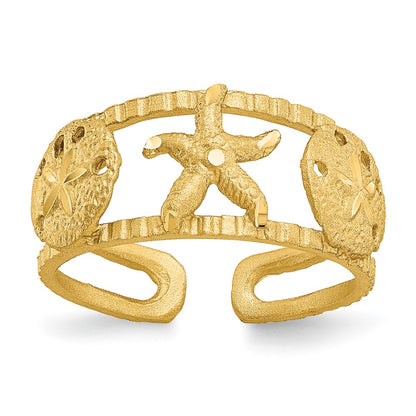 14k Yellow Gold Starfish Toe Ring