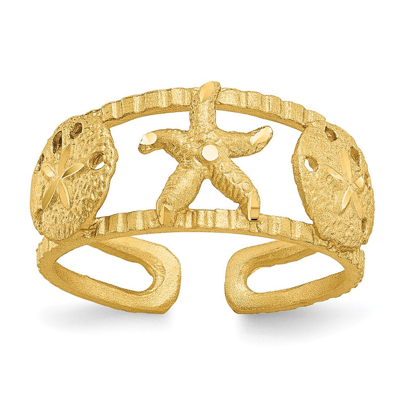 14k Yellow Gold Starfish Toe Ring