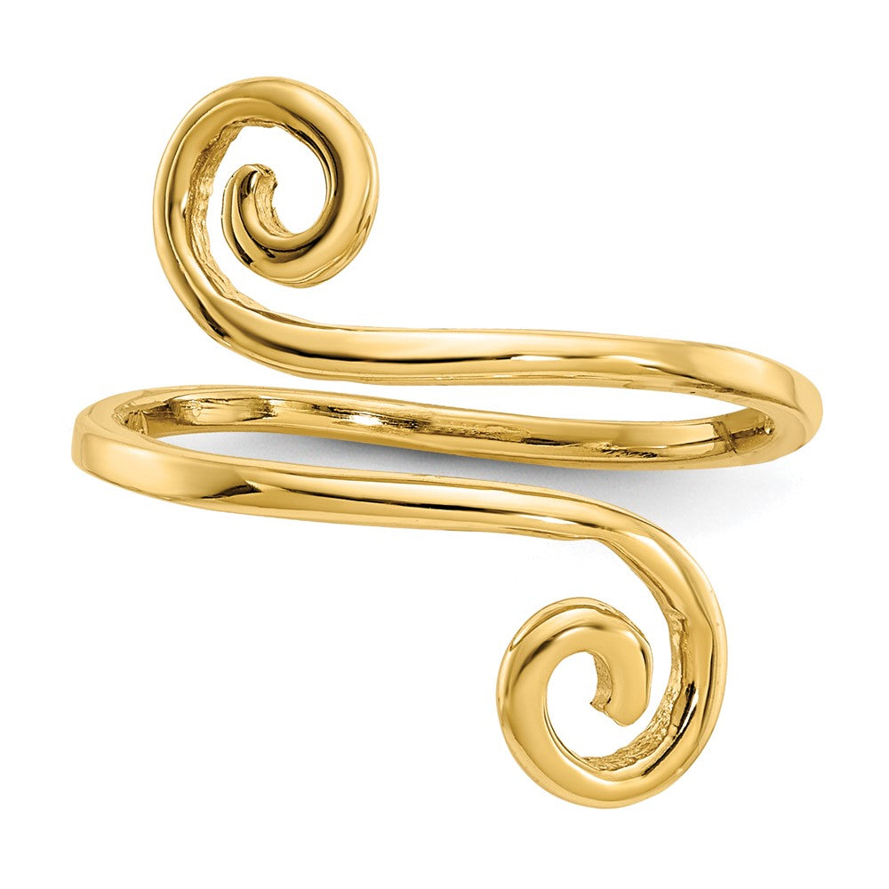 14k Yellow Gold Swirl Toe Ring