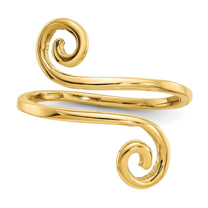 14k Yellow Gold Swirl Toe Ring