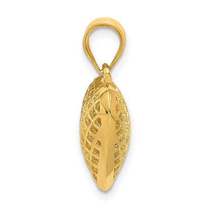 14k Yellow Gold Polished 3-D Woven Puffed Heart Pendant