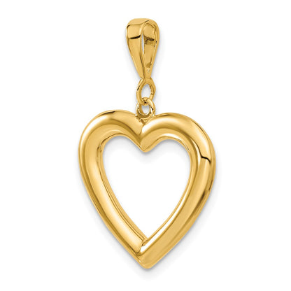 14k Yellow Gold Polished Heart Pendant
