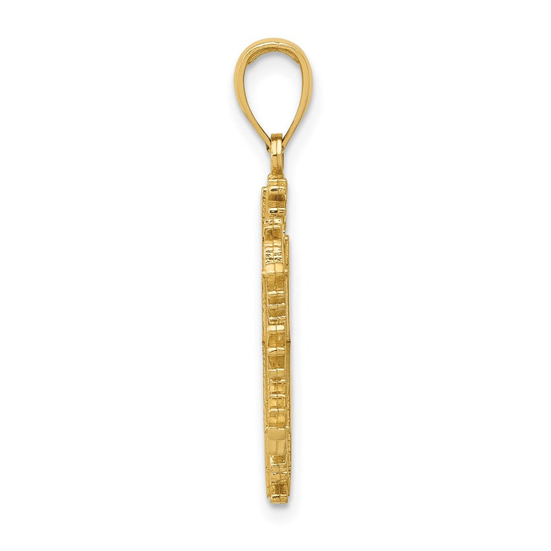 14k Yellow Gold Polished Snowflake Pendant