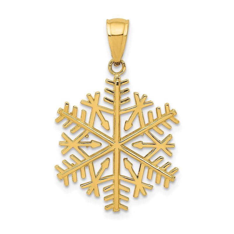 14k Yellow Gold Polished Snowflake Pendant