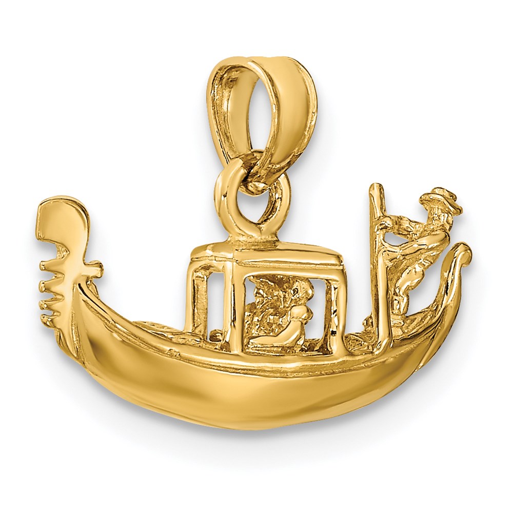 14k Yellow Gold Solid Polished 3-D Gondola Pendant