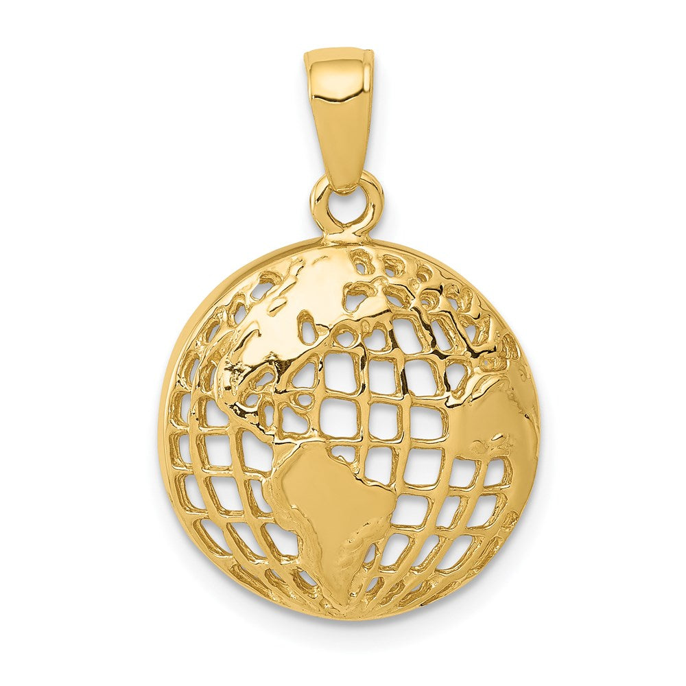 14k Yellow Gold Polished Globe Pendant